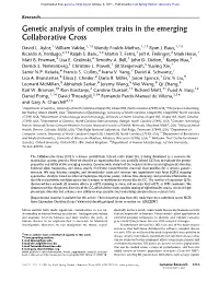 Genetic Analysis of Complex Traits in the Emerging Collaborative Cross