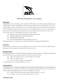 IST Proear Diving Mask – User’S Manual