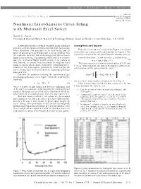 Nonlinear Least-Squares Curve Fitting with Microsoft Excel Solver
