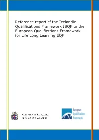 Reference Report of the Icelandic Qualifications Framework ISQF To