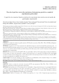 The Role of Gut-Liver Axis in the Restriction of Intrauterine Growth in a Model of Experimental Gastroschisis1