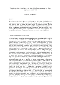 Time in the Theory of Relativity: on Natural Clocks, Proper Time, the Clock Hypothesis, and All That