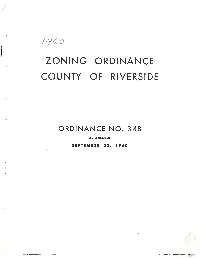 Zoning Ordinance County of Riverside