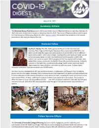 Academy Actions Featured Fellow Fellow Vaccine Efforts