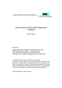 Direct Solvers for Symmetric Eigenvalue Problems