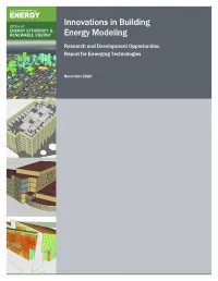 Innovations in Building Energy Modeling