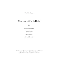 Martin Löf's J-Rule