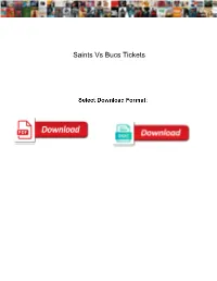 Saints Vs Bucs Tickets