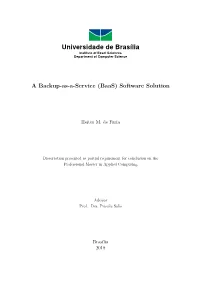 A Backup-As-A-Service (Baas) Software Solution
