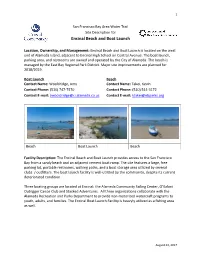 Encinal Beach and Boat Launch