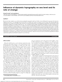 Influence of Dynamic Topography on Sea Level and Its Rate of Change