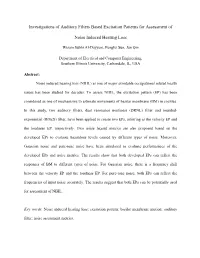 Investigations of Auditory Filters Based Excitation Patterns for Assessment of Noise Induced Hearing Loss