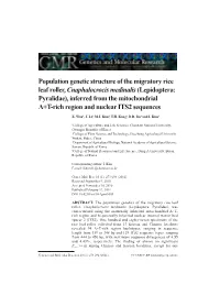 Population Genetic Structure of the Migratory Rice Leaf Roller, Cnaphalocrocis Medinalis