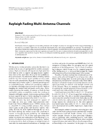 Rayleigh Fading Multi-Antenna Channels