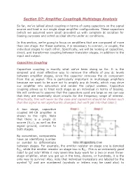 Section D7: Amplifier Coupling& Multistage Analysis