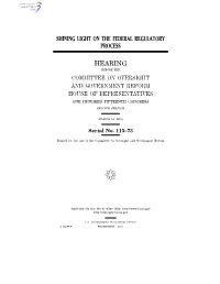 Shining Light on the Federal Regulatory Process