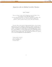 Signal-Locality in Hidden-Variables Theories