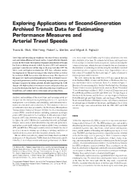 Exploring Applications of Second-Generation Archived Transit Data for Estimating Performance Measures and Arterial Travel Speeds
