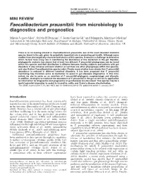Faecalibacterium Prausnitzii: from Microbiology to Diagnostics and Prognostics