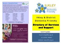 Ilkley & District Dementia Friendly Directory of Services and Support