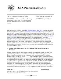 SBA Procedural Notice
