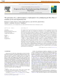 The Activation of Α1-Adrenoceptors Is Implicated in the Antidepressant-Like Effect of Creatine in the Tail Suspension Test