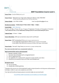 BWY Foundation Course Level 1