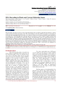 DNA Barcoding in Plants and Current Molecular Issues