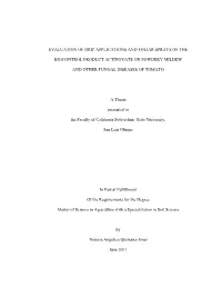 Evaluation of Drip Applications and Foliar Sprays of the Biocontrol Product Actinovate
