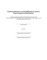 Exploring Machine Learning Methods for Nuclear Export Sequence Identification