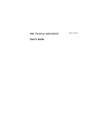 IBM Thinkpad 365X/365XD User's Guide