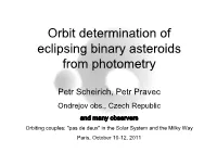 Orbit Determination of Eclipsing Binary Asteroids from Photometry