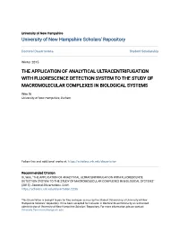 The Application of Analytical Ultracentrifugation with Fluorescence Detection System to the Study of Macromolecular Complexes in Biological Systems