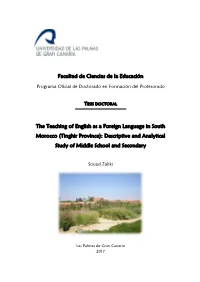 The Teaching of English As a Foreign Language in South Morocco (Tinghir Province): Descriptive and Analytical Study of Middle School and Secondary