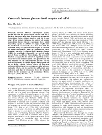 Cross-Talk Between Glucocorticoid Receptor and AP-1