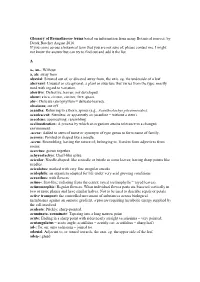 Glossary of Bromeliaceae Terms Based on Information from Many Botanical Sources