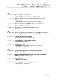 IEEE UFFC Symposium, Prague, July 21 to 25 IFCS/EFTF Tutorials – Sunday July 21