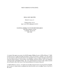 NBER WORKING PAPER SERIES IDEAS and GROWTH Robert E