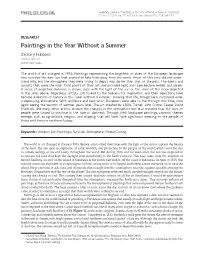 Paintings in the Year Without a Summer.” Philologia 11, No