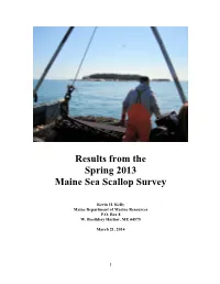 Spring 2013 ME DMR Scallop Survey
