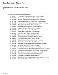 Test Summary Sheet For