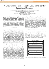 A Comparative Study of Digital Game Platforms for Educational Purposes