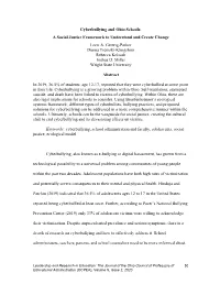 Cyberbullying and Ohio Schools: a Social Justice Framework to Understand and Create Change Lorri A