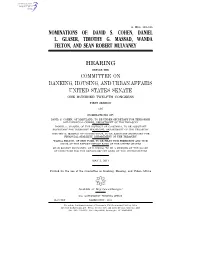 David S. Cohen, Daniel L. Glaser, Timothy G. Massad, Wanda Felton, and Sean Robert Mulvaney