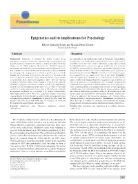 Epigenetics and Its Implications for Psychology