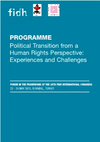 PROGRAMME Political Transition from a Human Rights Perspective: Experiences and Challenges