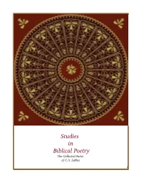 Studies in Biblical Poetry the Collected Notes of C.A