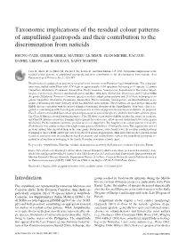 Taxonomic Implications of the Residual Colour Patterns of Ampullinid Gastropods and Their Contribution to the Discrimination from Naticids