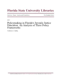 View of the Case: Policymaking Process in the Juvenile Justice Educational Enhancement Program