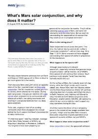 What's Mars Solar Conjunction, and Why Does It Matter? 24 August 2019, by Andrew Good